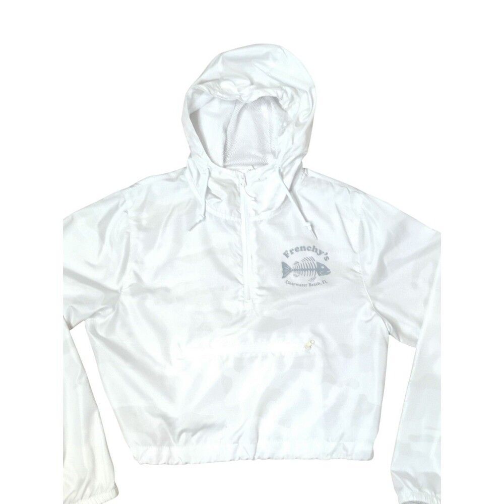 Frenchy’s Clearwater Beach Size Medium Full Zip Long Sleeve Windbreaker stains